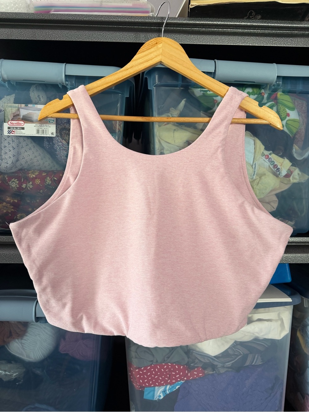 Outdoor Voices Venus Bra Crop Pink Scoop Neck Tank Top V Back XXXL
